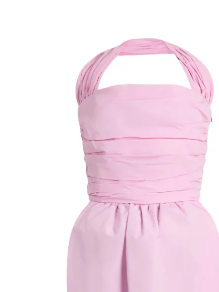 Rochie maxi Patou cu gât halter de costum roz