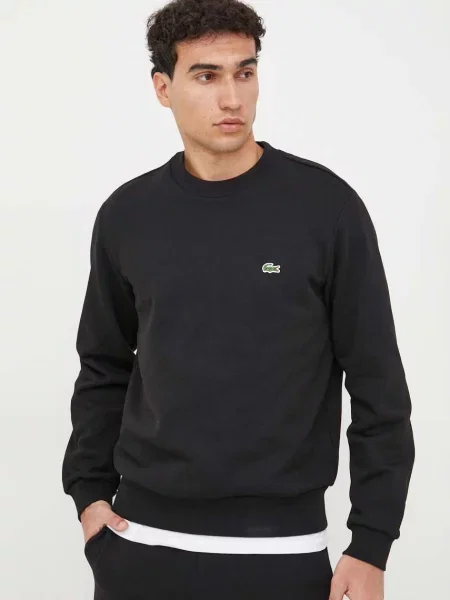 Dukserica Lacoste za muškarce glatka crna