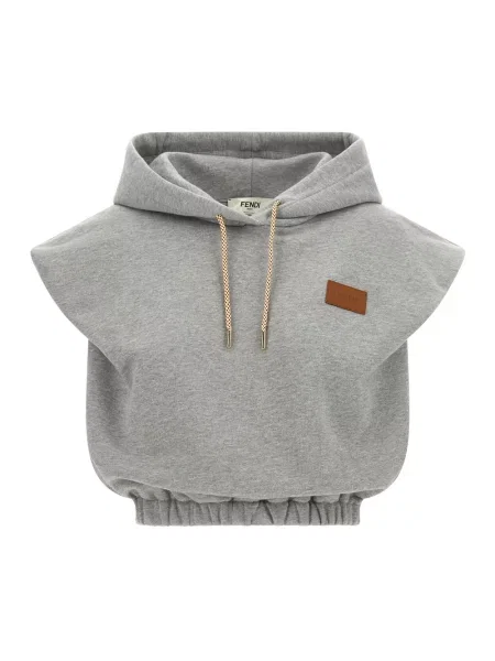 Bluza z kapturem Fendi bez rękawów z kapturem szara