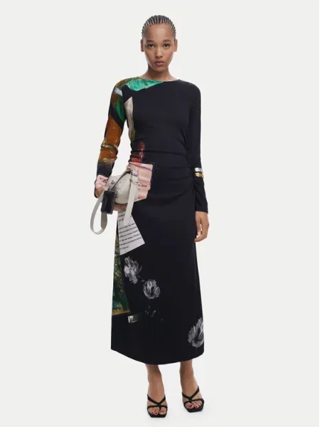 Desigual Šaty mix barev černá
