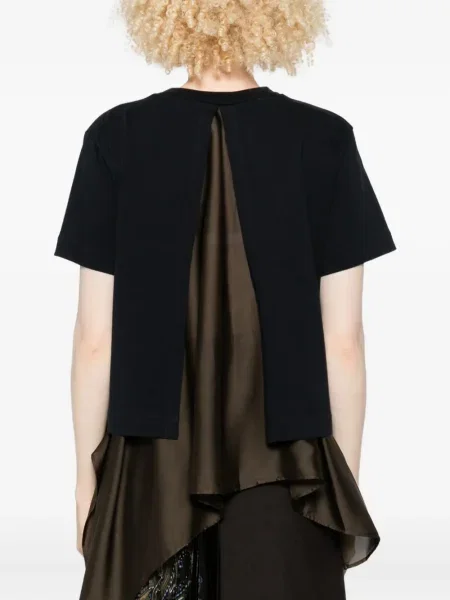 Tricou Sacai drapate albastru