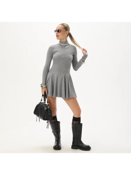 Cropp Сукня з довгим рукавом light grey сіра
