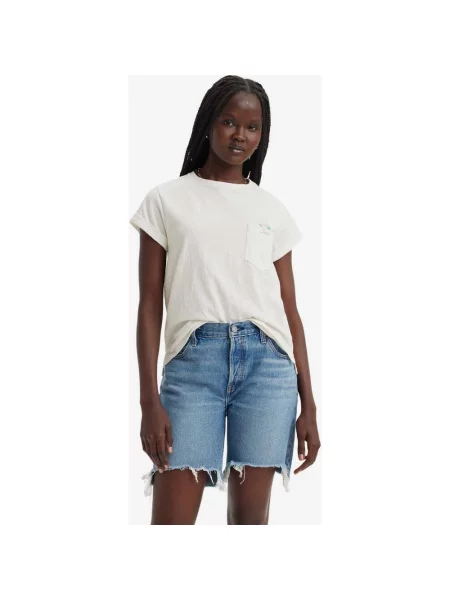 Koszulka Levi's Gr Margot Pocket krótki rękaw różowa zielona XS biała