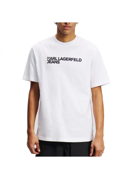 Karl Lagerfeld Jeans t-shirt z nadrukiem biały