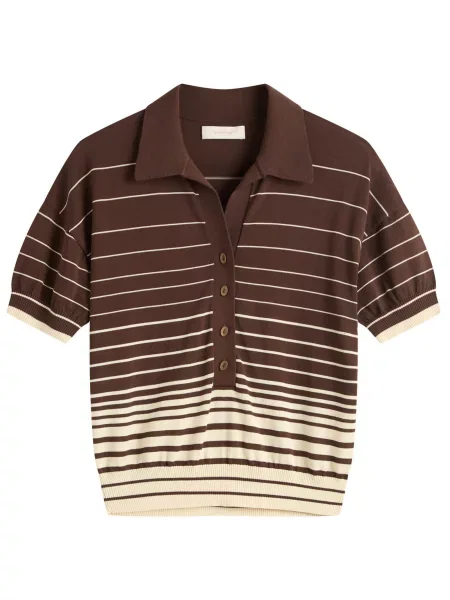 Polo Faithfull The Brand w paski beżowe