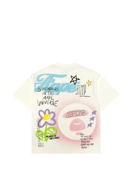 Tricou Aape By A Bathing Ape cu imagine alb