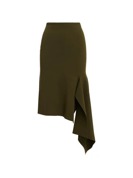 Fustă midi Essentiel Antwerp asimetrică verde