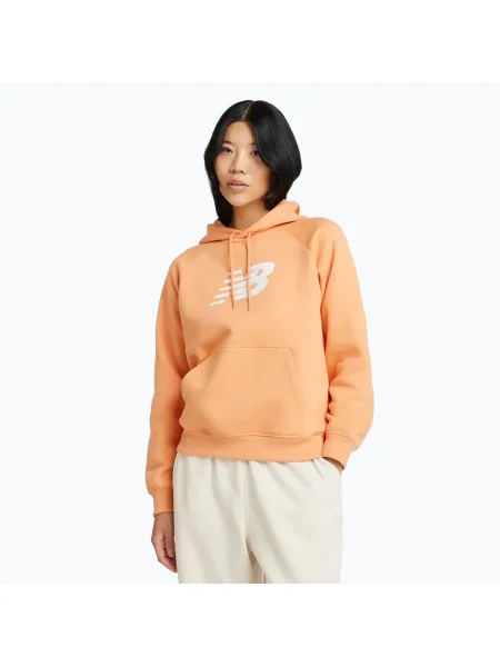 Флийс блуза New Balance с качулка кафяво