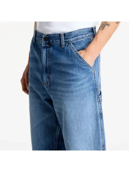 Панталони Carhartt WIP Single Knee Pant Blue Marble Used Wash 31 синьо