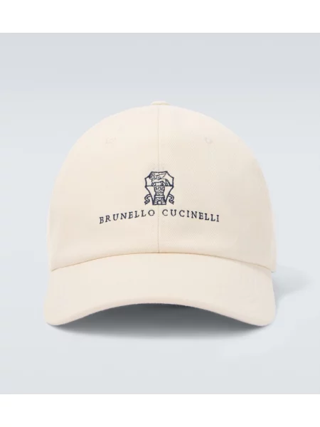 Șapcă Brunello Cucinelli din canvas cu autograf alb