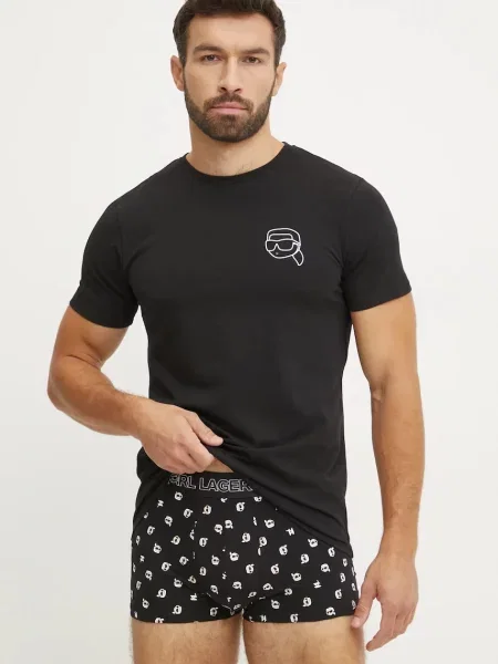 Karl Lagerfeld piżama wzorzysta czarny