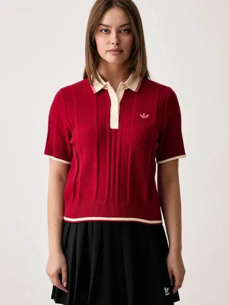 Tricou polo Adidas Originals tricotate