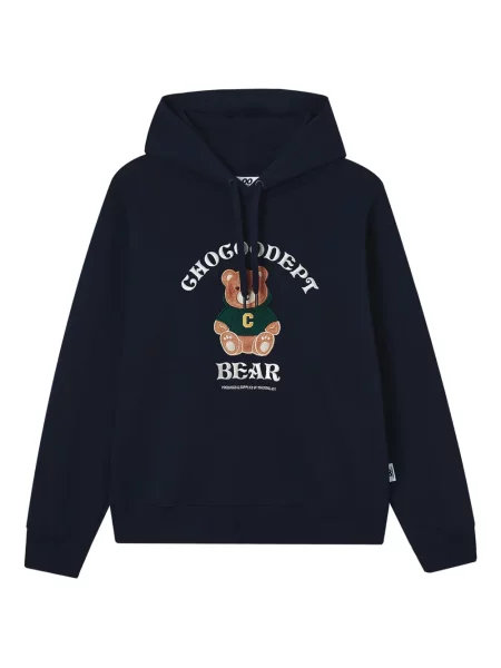 Hanorac cu glugă Chocoolate cu broderie albastru