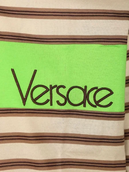 Tricou polo Versace cu broderie maro
