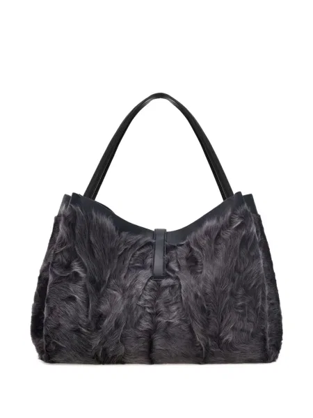 Shopperka Ferragamo z futerkiem szara