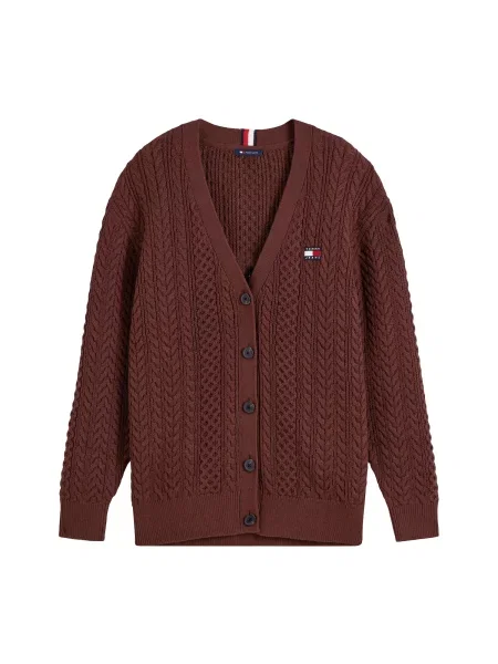 Tommy Jeans Kardigán hnedá
