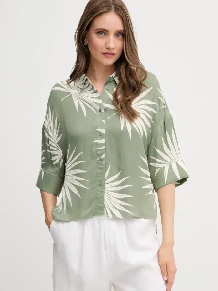 OUI cămașă cu guler clasic relaxed verde