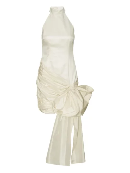 Rochie mini Rotate Birger Christensen cu funde cu gât halter de costum alb