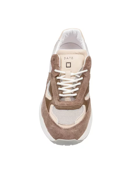 Sneakersy D.a.t.e. z siateczką brązowe