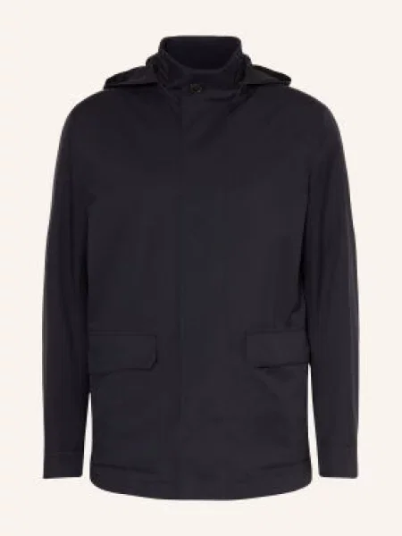 Zegna Parka Z Odpinanym Kapturem blau granatowa