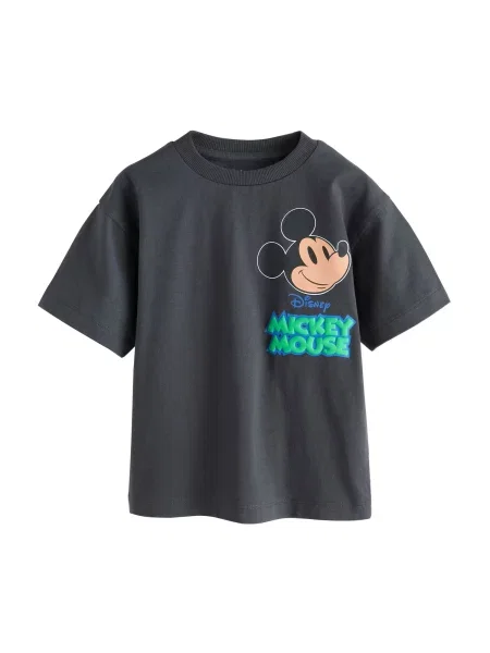 Next Tricou Mickey Mouse / azur / gri închis / verde jad bej