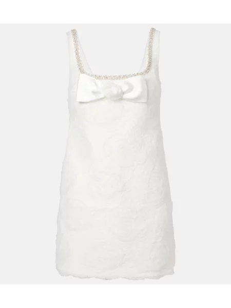 Rochie Self-portrait cu model floral din tul alb