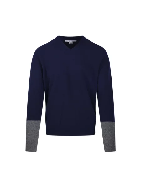 Sweter Comme Des Garcons wełniany niebieski