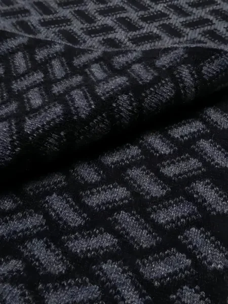 Fular Drumohr din cașmir cu imprimeu geometric albastru