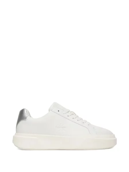 Sneakerși Calvin Klein din piele cu imagine chunky alb