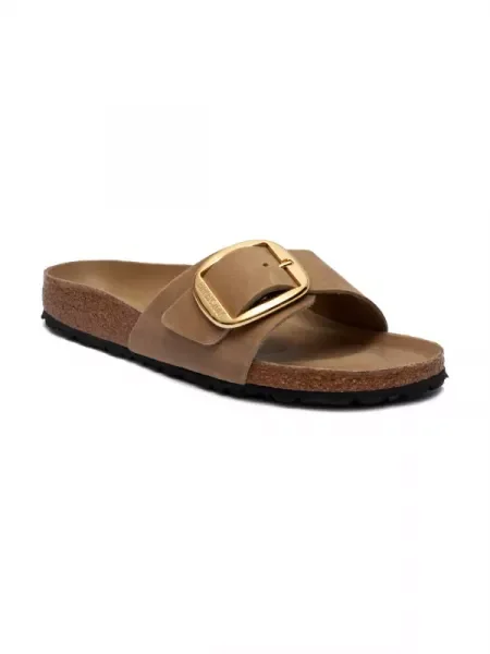 Birkenstock De piele șlapi Madrid Big Buckle maro