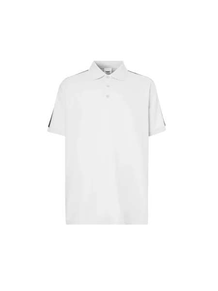 Koszulka polo Burberry z krótkim rękawem biała