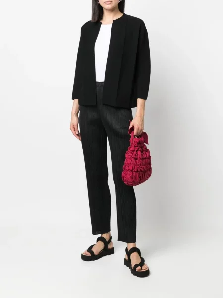 Slip on plisované pás kalhoty Pleats Please Issey Miyake černé