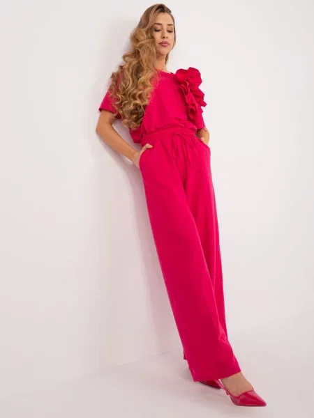Pantaloni Fashionhunters fucsie