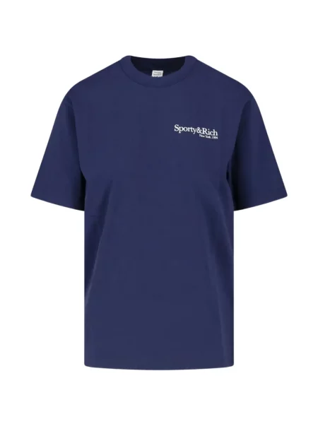 Tricou Sporty & Rich cu imagine albastru