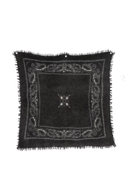 Fular Liska cu franjuri cu model paisley gri