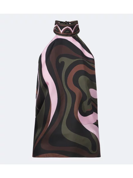 Top Pucci de mătase cu gât halter