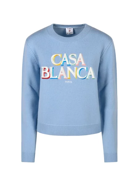 Pulover Casablanca cu broderie albastru