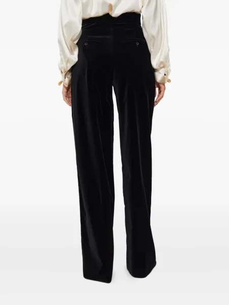 Pantaloni Max Mara de catifea plisate negru