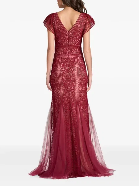 Rochie maxi Tadashi Shoji din dantelă roșu