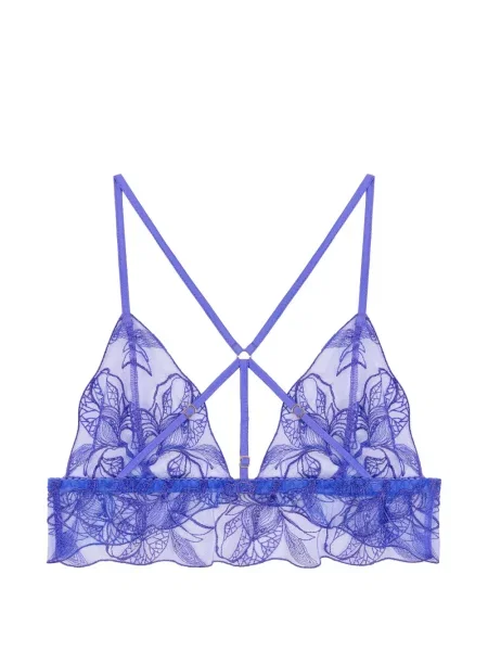 Сутиен Fleur Of England бродиран на цветя синьо
