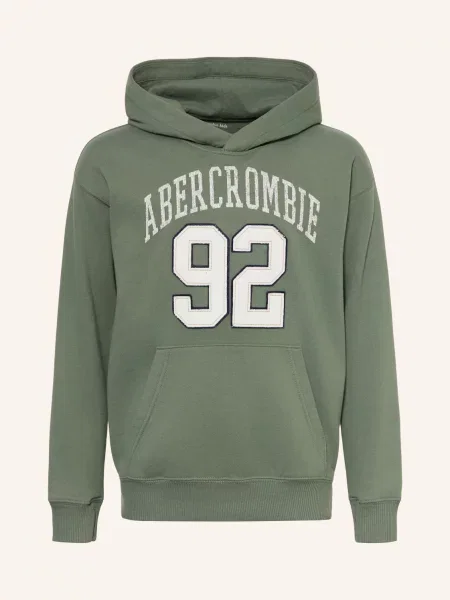 Abercrombie & Fitch Mikina S Kapucí zelená bílá