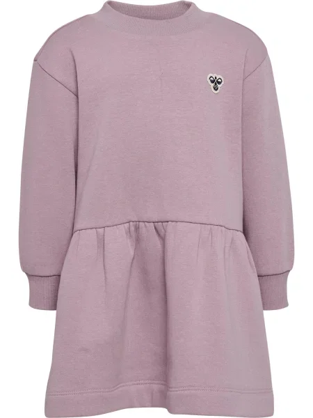 Hummel hmlMINI LOOSE DRESS BEE — miękka sukienka dresowa – SEA FOG niebieska