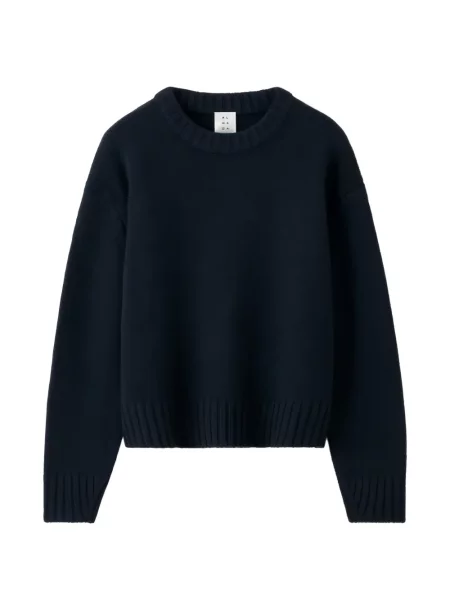Pulover Almada Label cu decolteu rotund albastru