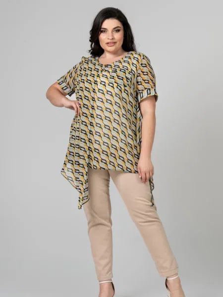 Туніка All Posa Комплект майка+накидка чорний/жовтий текстиль чорна