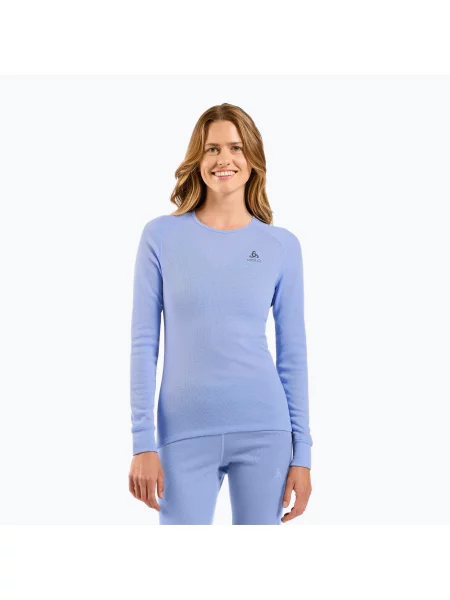 Дамска термоактивна блуза с дълъг ръкав ODLO Active Warm Bl Top Crew Neck blue heron синьо