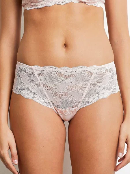 Кружевные трусики хипстеры рожеві