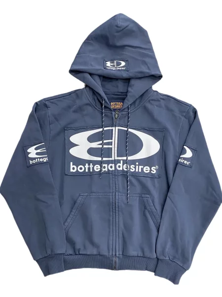 Kapucnis melegítő felső Bottega Desires autogrammal kék