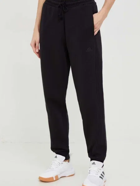 Adidas pantaloni de trening femei neted negru