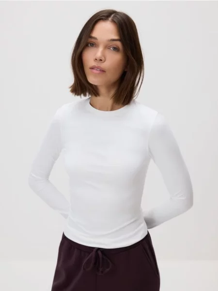 Tricou mânecă lungă Reserved alb