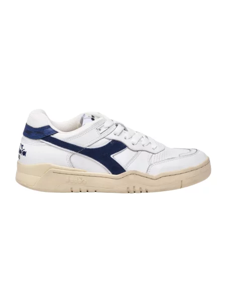 Sneakersy Diadora skórzane z przetarciami białe